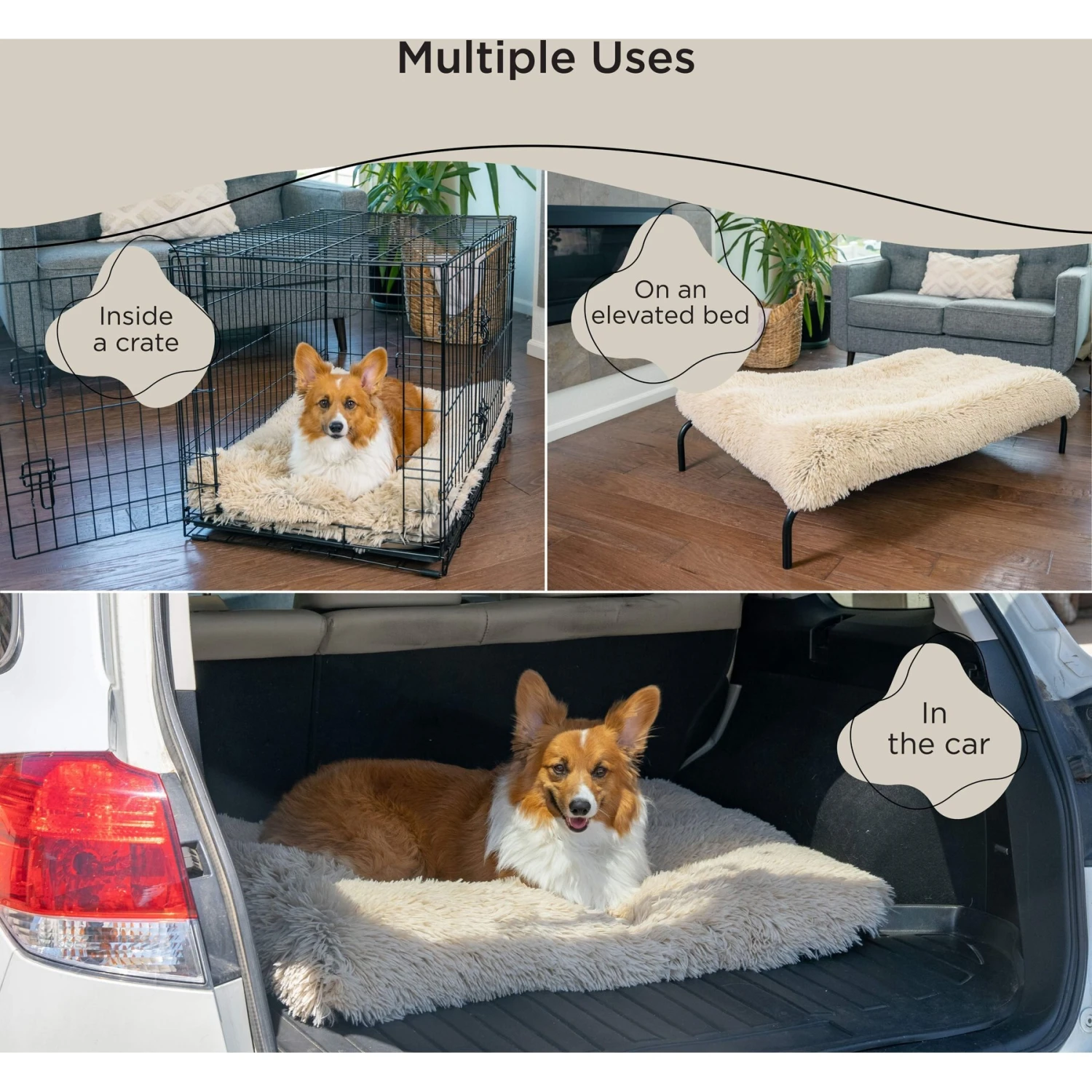 Best Friends By Sheri 4-in-1 Orthopedic Nap Mat Shag Dog Mat With Removable Cover - Image 2