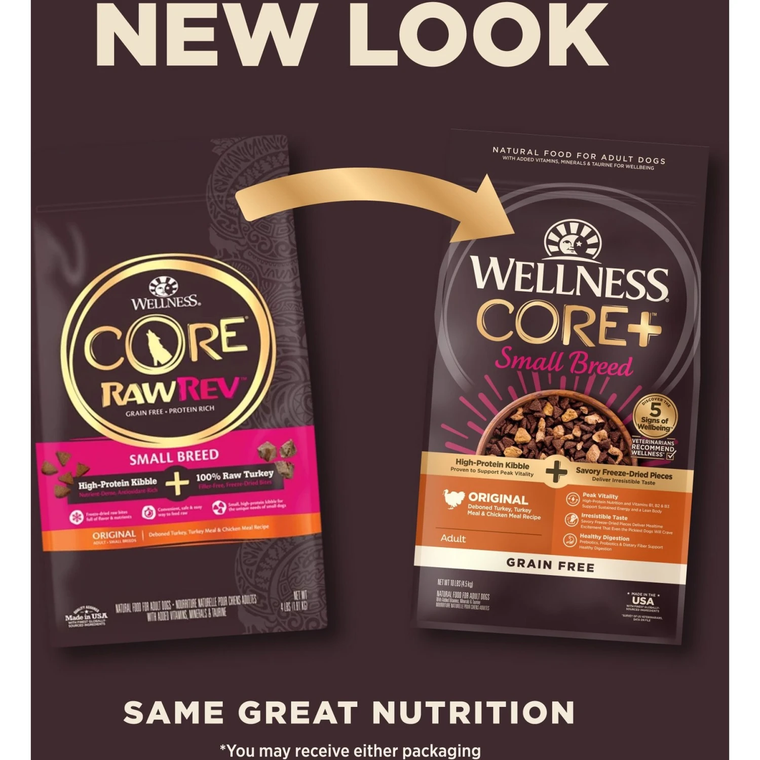 Wellness CORE RawRev Grain-Free Small Breed Original Recipe With Freeze-Dried Turkey Dry Dog Food - Image 2