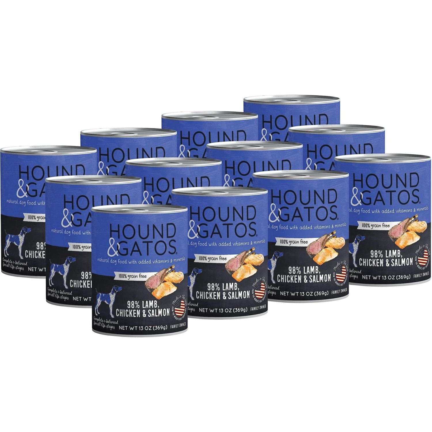 Hound & Gatos 98% Lamb, Chicken & Salmon Grain-Free Canned Dog Food - Image 2