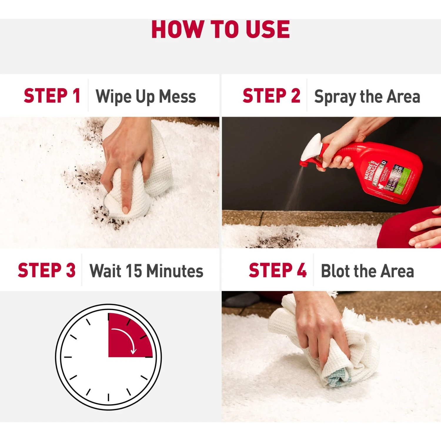 Nature's Miracle Advanced Dog Enzymatic Stain Remover & Odor Eliminator Spray, 32-oz Bottle - Image 3