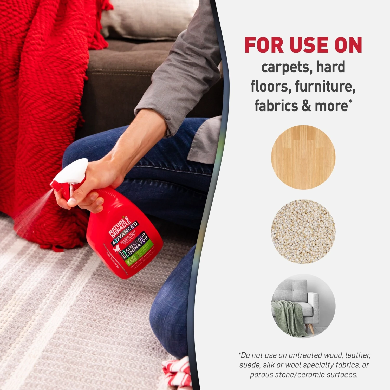 Nature's Miracle Advanced Dog Enzymatic Stain Remover & Odor Eliminator Spray, 32-oz Bottle - Image 5