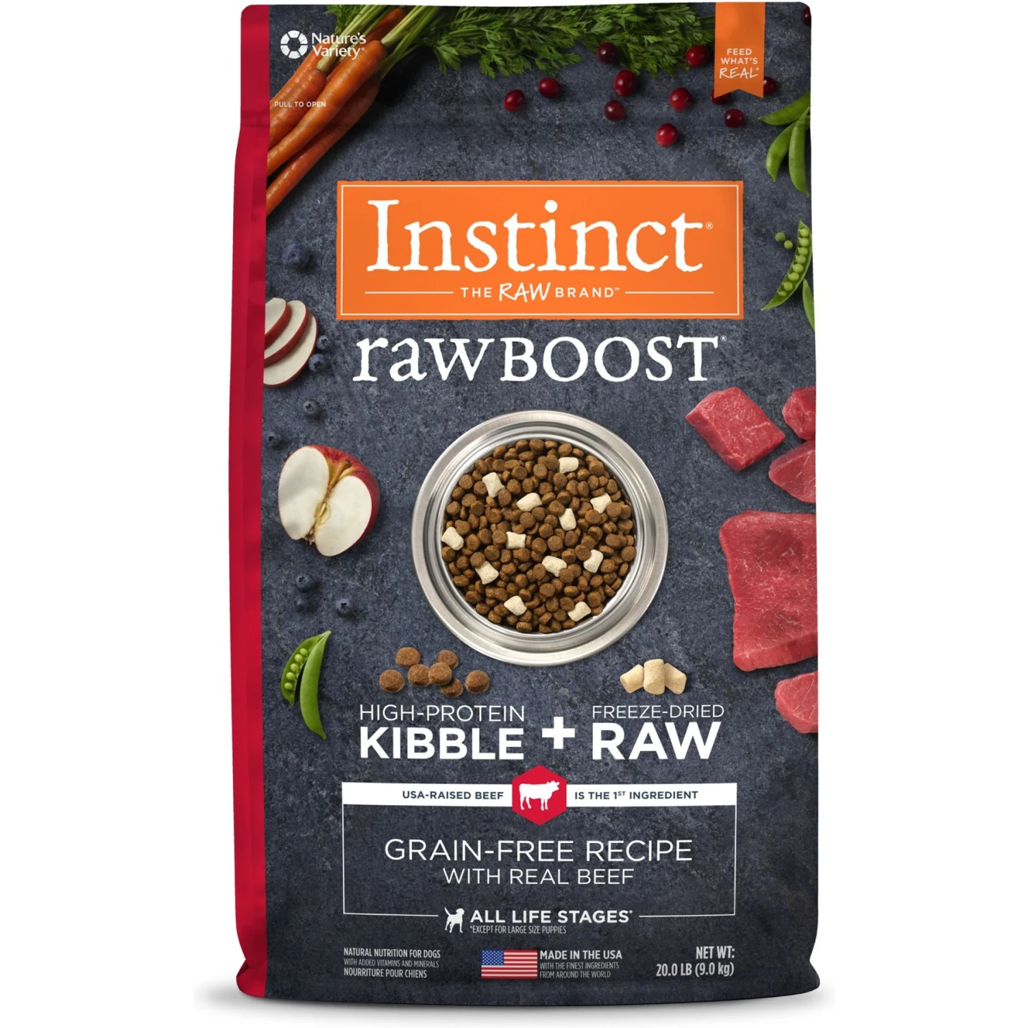 Instinct Raw Boost Grain-Free Recipe With Real Beef & Freeze-Dried Raw Pieces Dry Dog Food