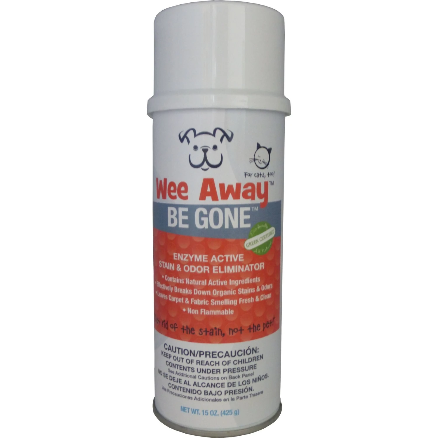 Wee Away Be Gone Enzyme Active Stain & Odor Eliminator For Dogs & Cats