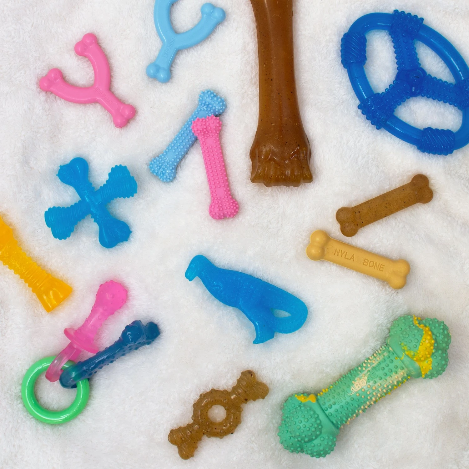 Nylabone Puppy Chew Spin Tug & Play Toy Peanut Butter Blue, Medium - Image 5