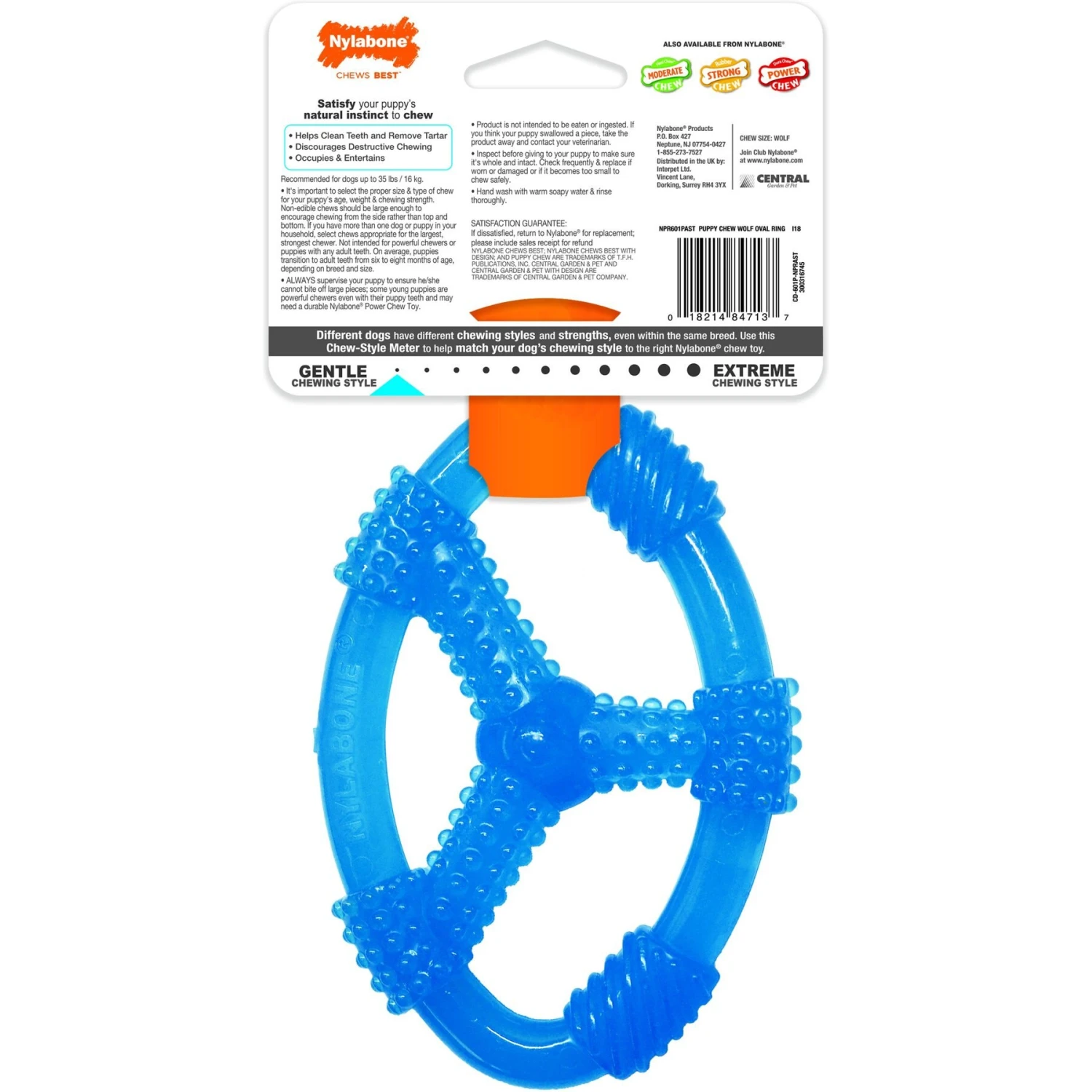 Nylabone Puppy Chew Spin Tug & Play Toy Peanut Butter Blue, Medium - Image 9