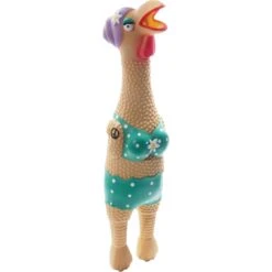 Charming Pet Squawkers Grandma Hippie Chick Squeaky Latex Dog Toy