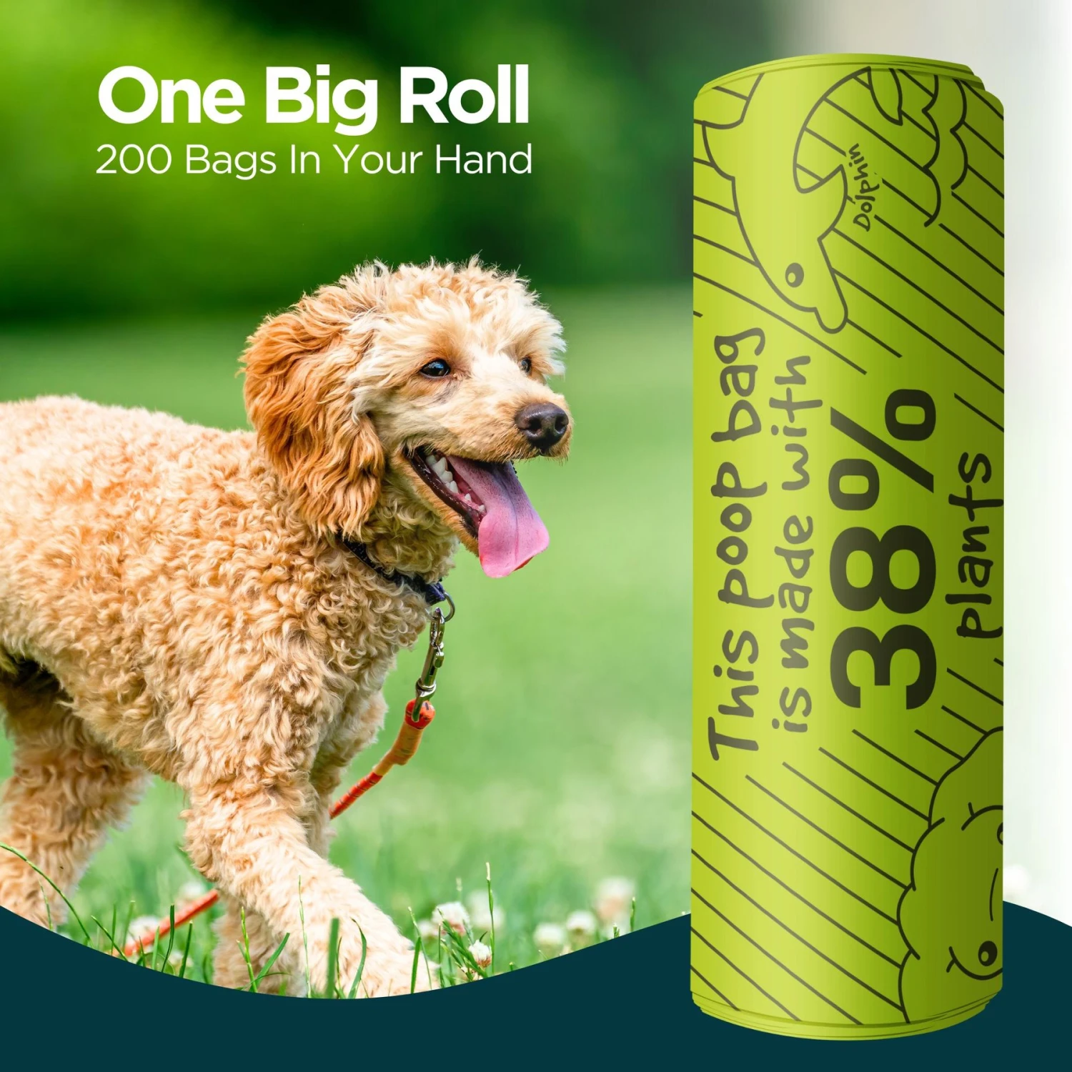 The Original Poop Bags USDA Biobased Bulk Roll, Green, Large, 300 Count - Image 5