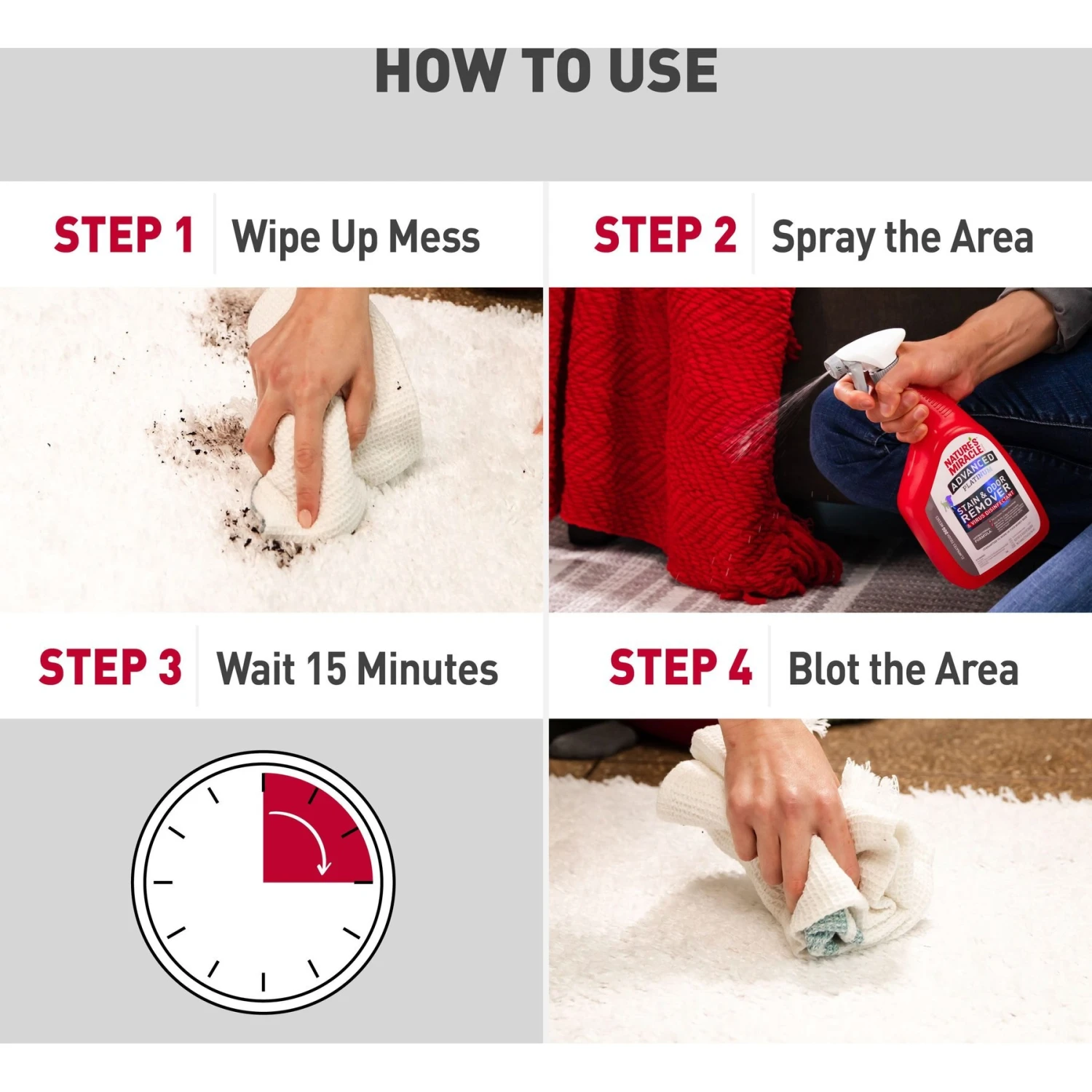 Nature's Miracle Advanced Platinum Dog Antibacterial Stain Remover & Odor Eliminator Refill, 64-oz Bottle - Image 6