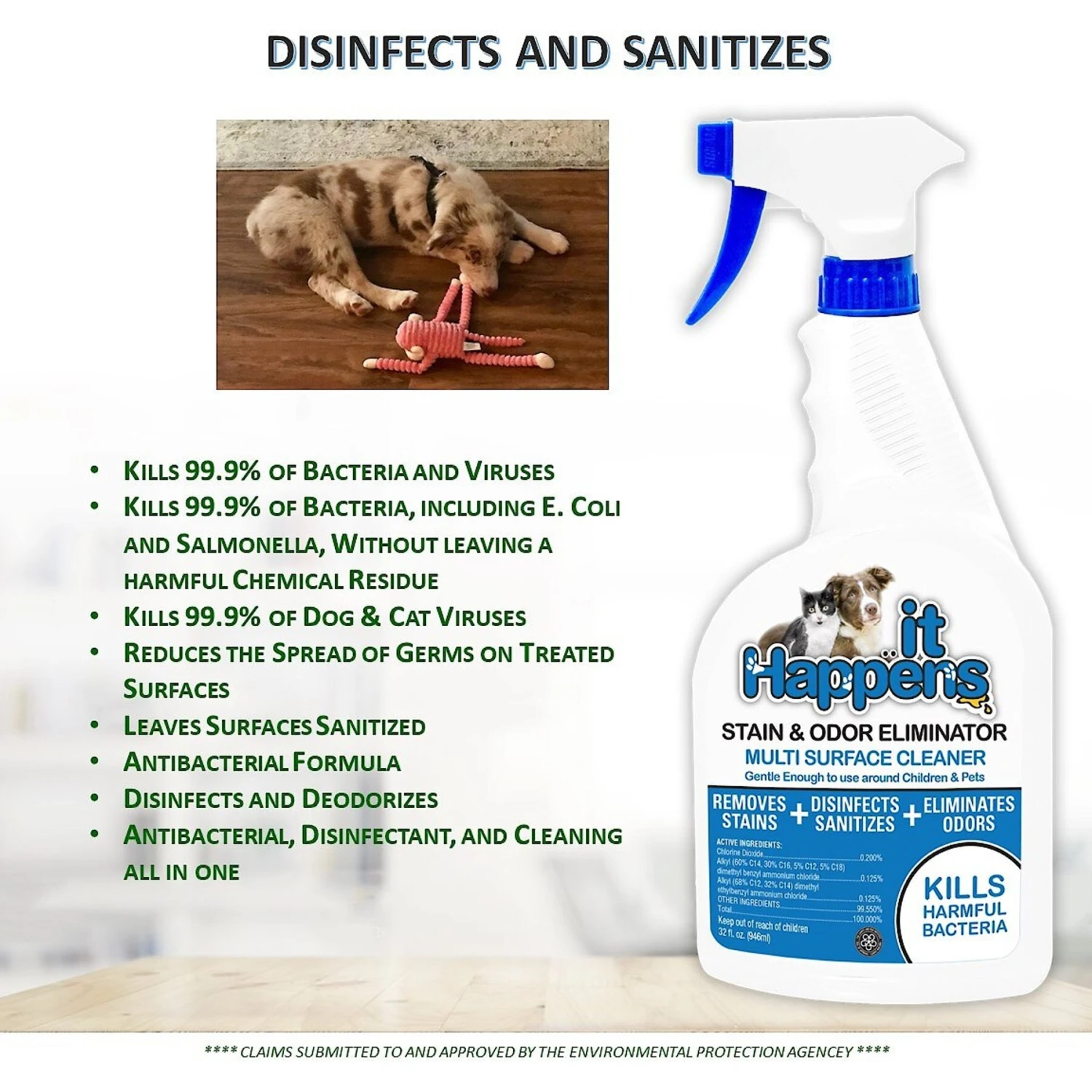 It Happens Heavy Duty Dog & Cat Odor & Stain Eliminator, 32-oz Bottle - Image 9