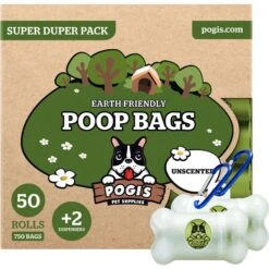Pogi's Pet Supplies Unscented Poop Bags & Dispensers, 750 Count
