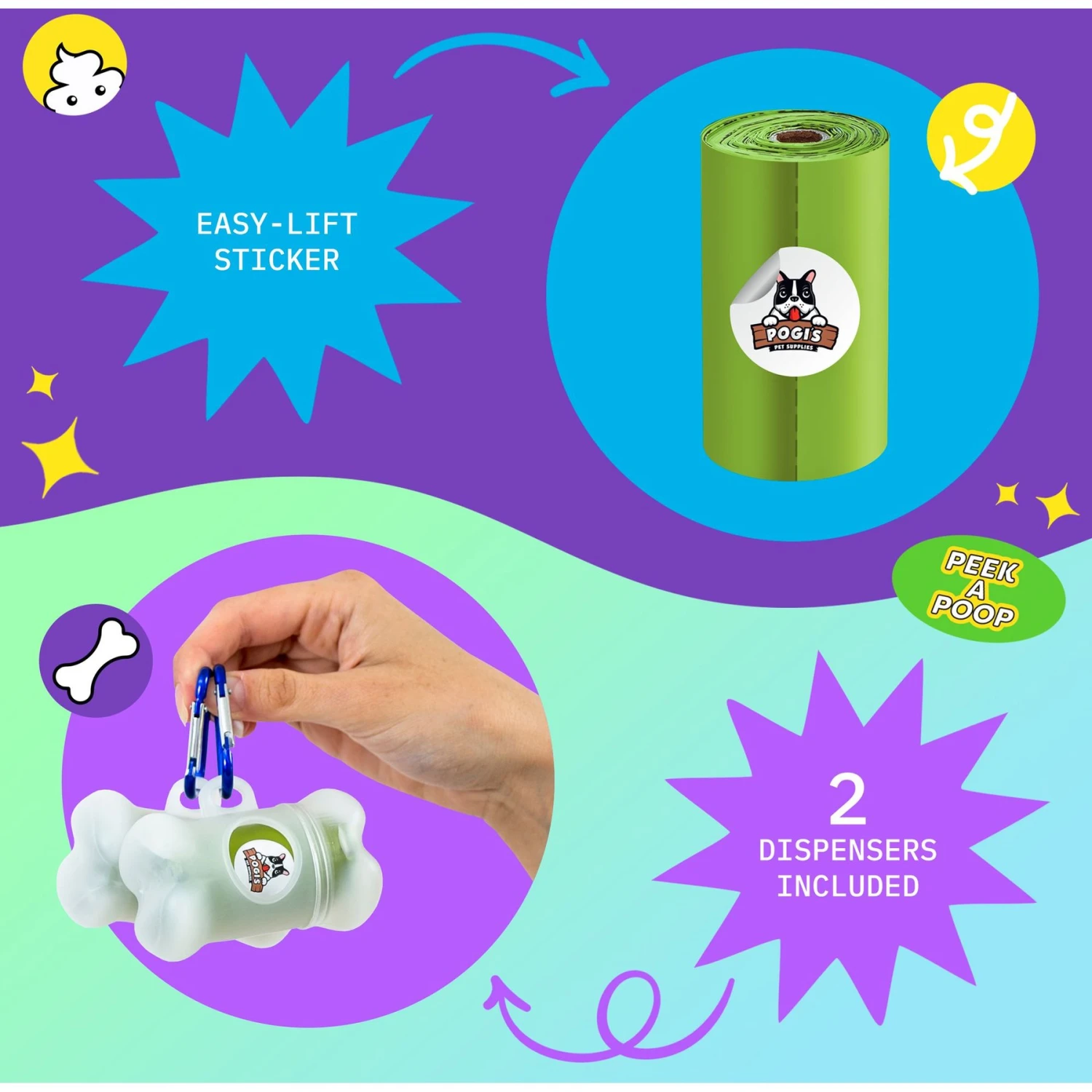 Pogi's Pet Supplies Unscented Poop Bags & Dispensers, 750 Count - Image 5