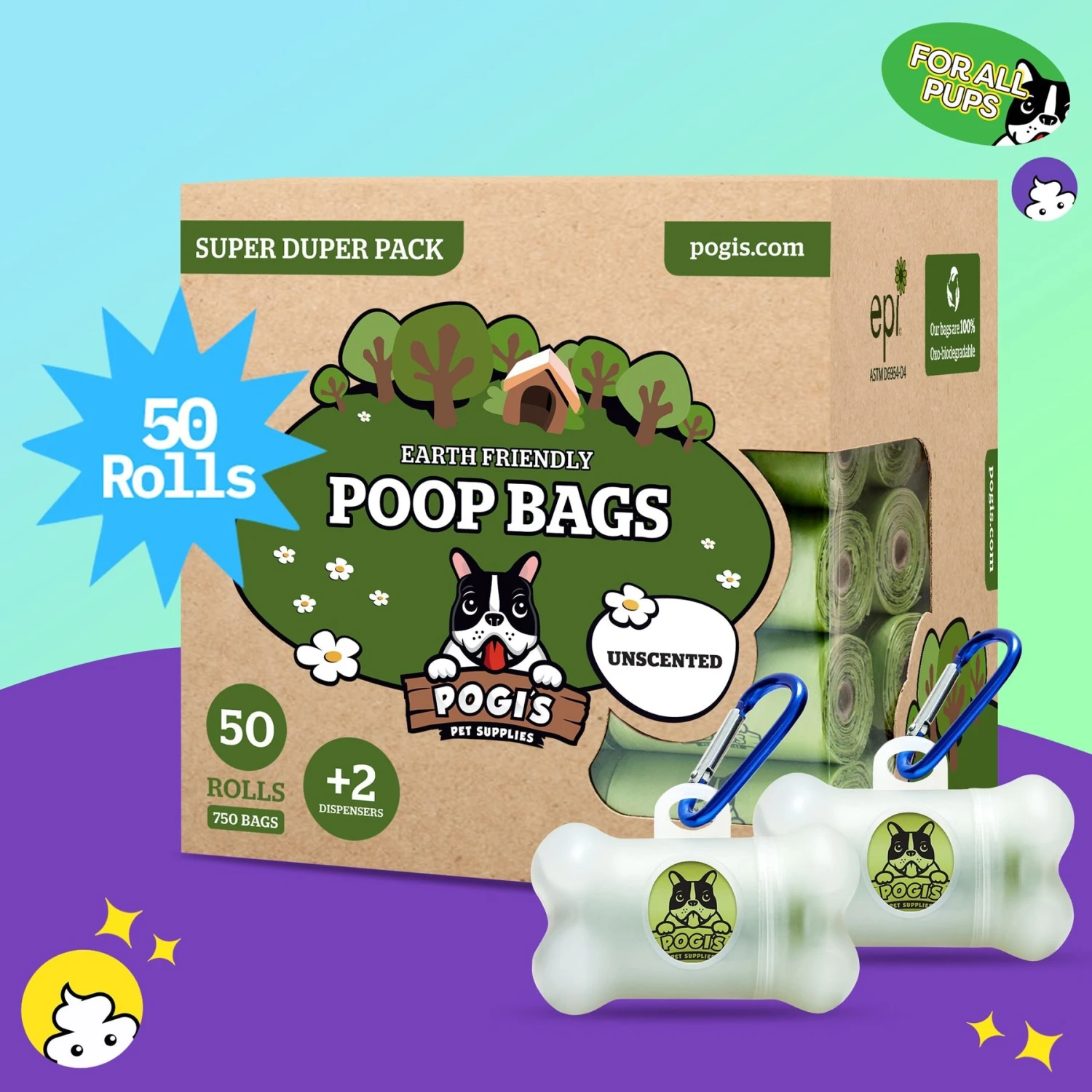 Pogi's Pet Supplies Unscented Poop Bags & Dispensers, 750 Count - Image 6