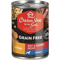 Chicken Soup For The Soul Beef & Legumes Recipe Stew Grain-Free Canned Dog Food, 13-oz, Case Of 12