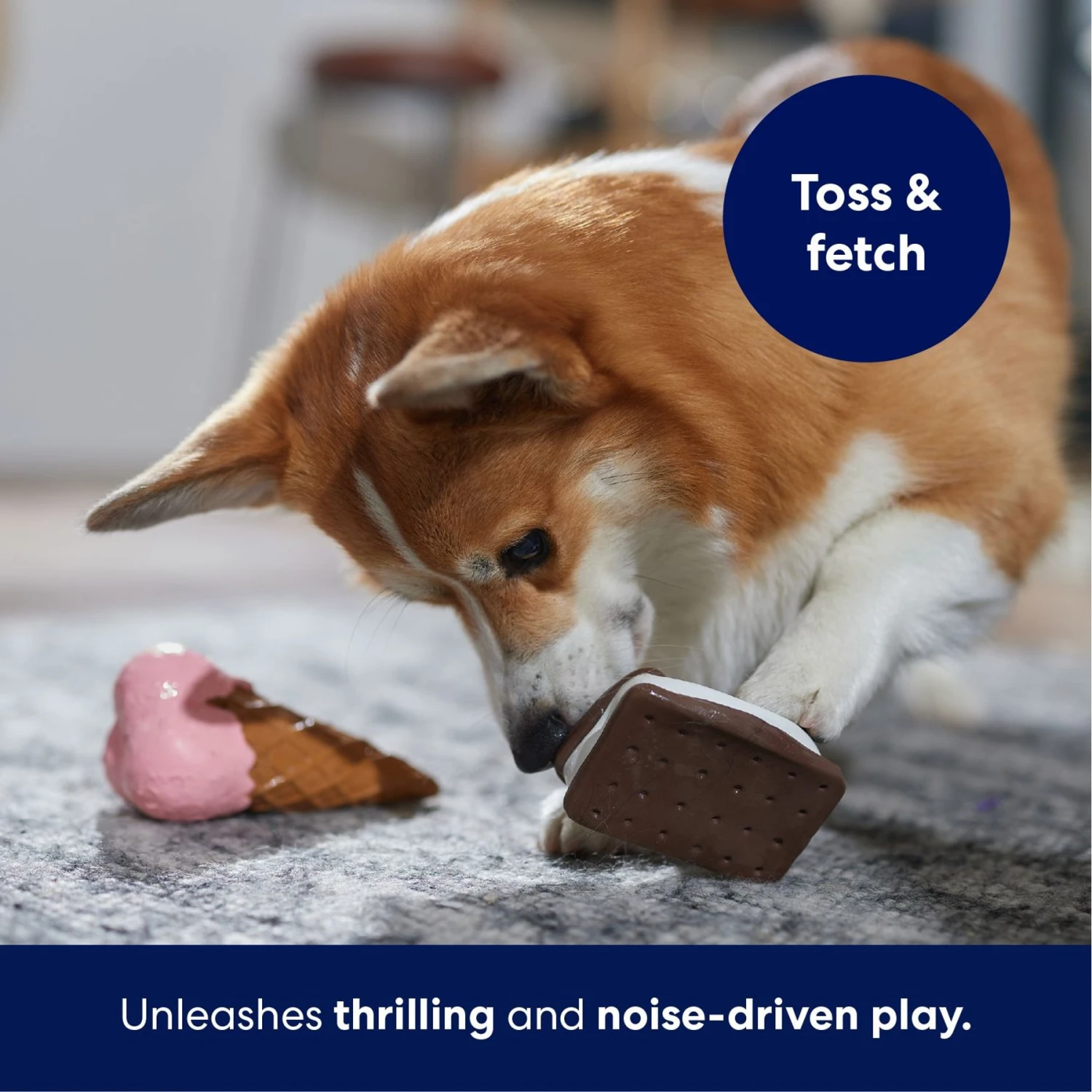 Frisco Ice Cream Sandwich & Ice Cream Cone Latex Squeaky Dog Toy - Image 4