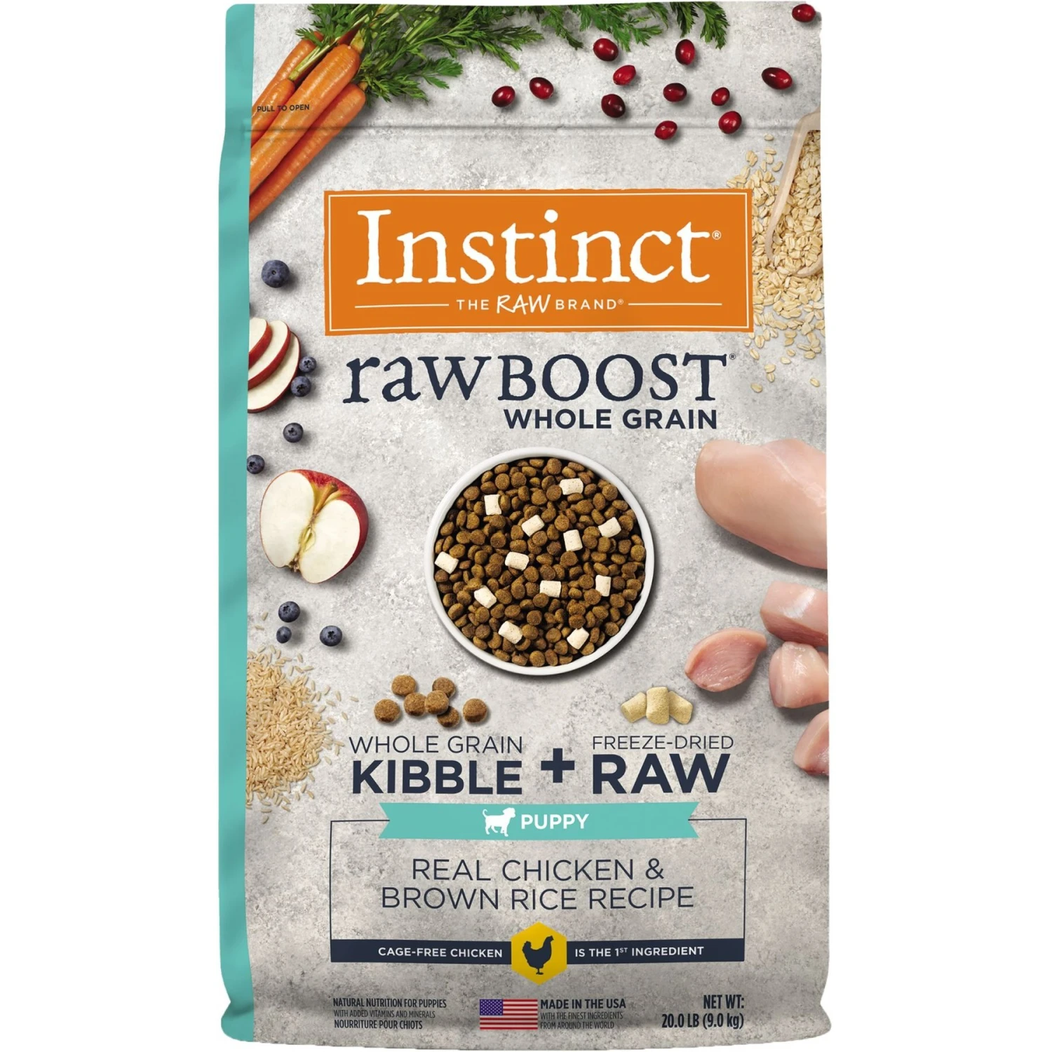 Instinct Raw Boost Puppy Whole Grain Real Chicken & Brown Rice Recipe Freeze-Dried Raw Coated Dry Dog Food