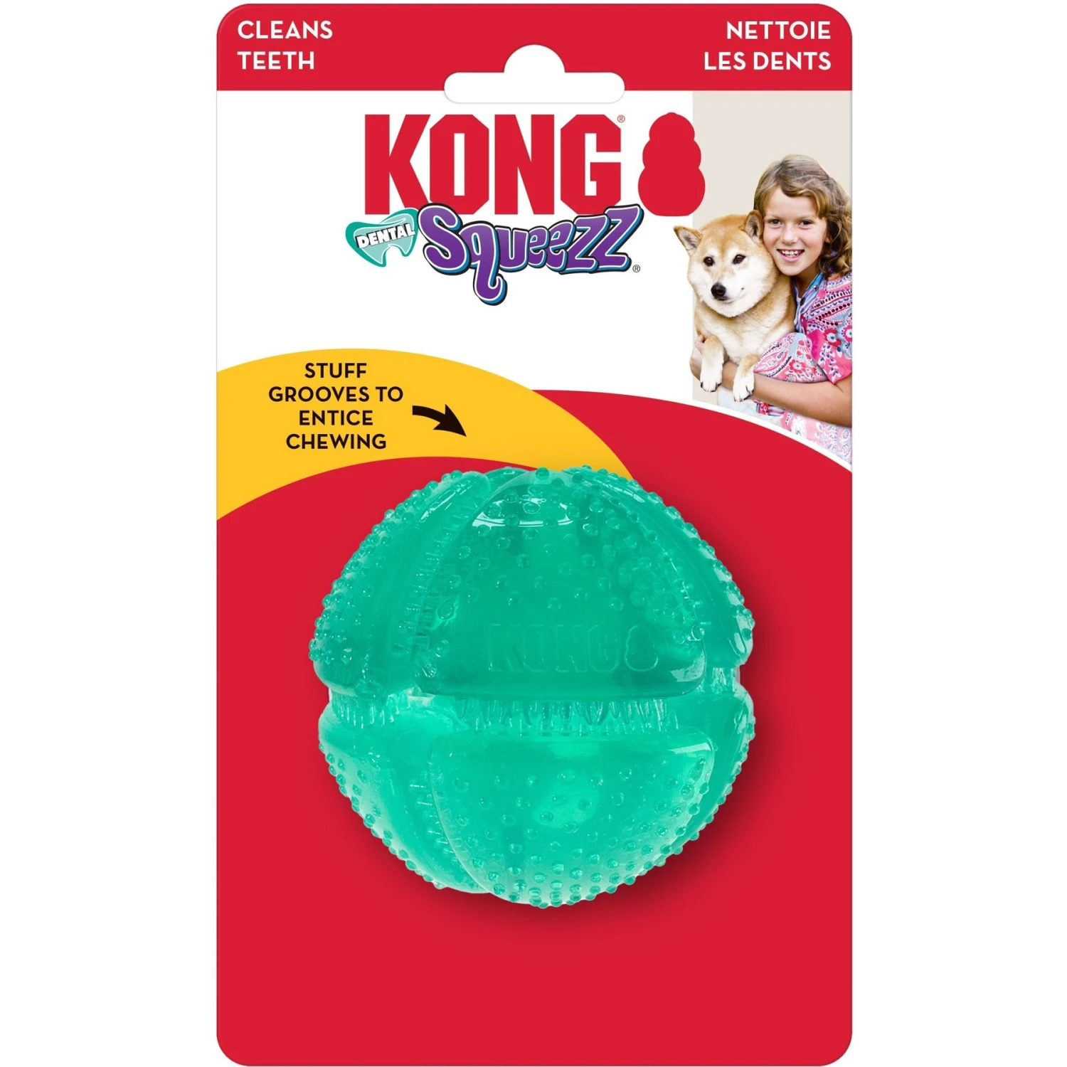 KONG Squeezz Dental Ball Dog Toy - Image 4