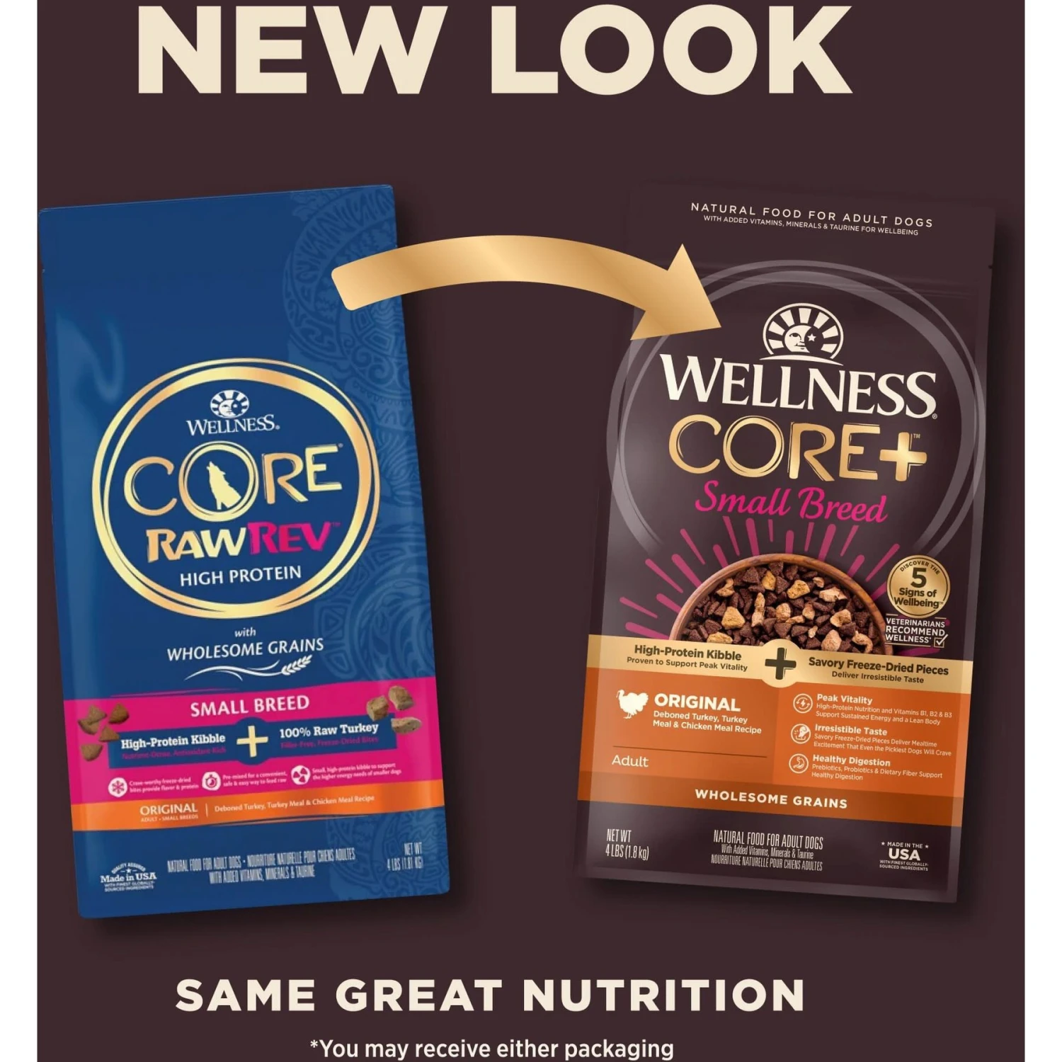 Wellness CORE RawRev Wholesome Grains Small Breed Original Recipe High Protein Dry Dog Food - Image 2