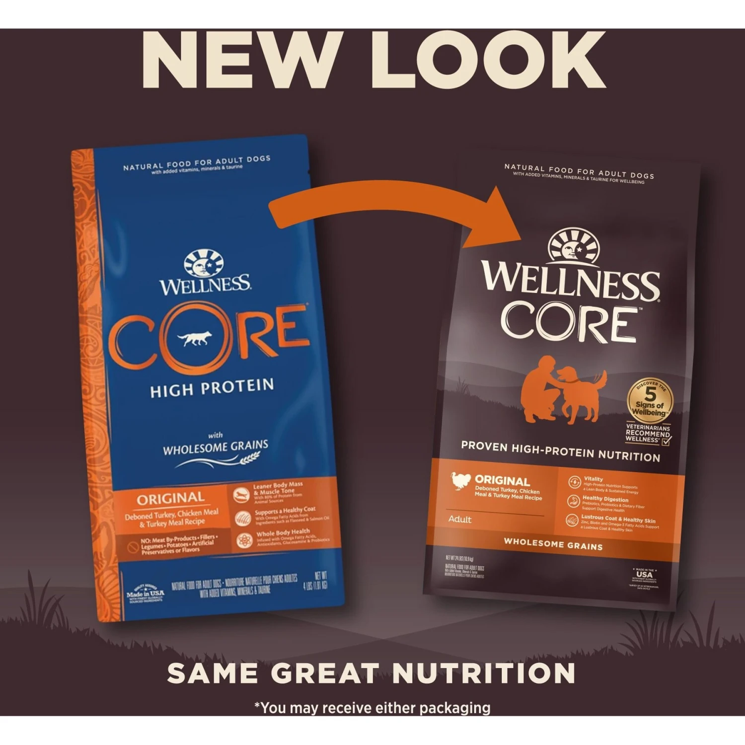 Wellness CORE Wholesome Grains Original Recipe High Protein Dry Dog Food - Image 2