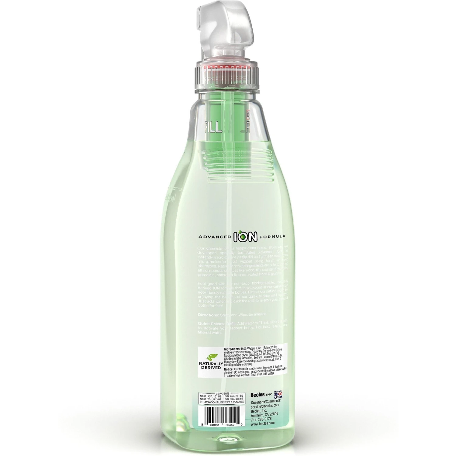Ion Fusion Profesional ION Formula Honeydew Melon All Surface Cleaner, 32-oz Bottle & 32-oz Refill - Image 3
