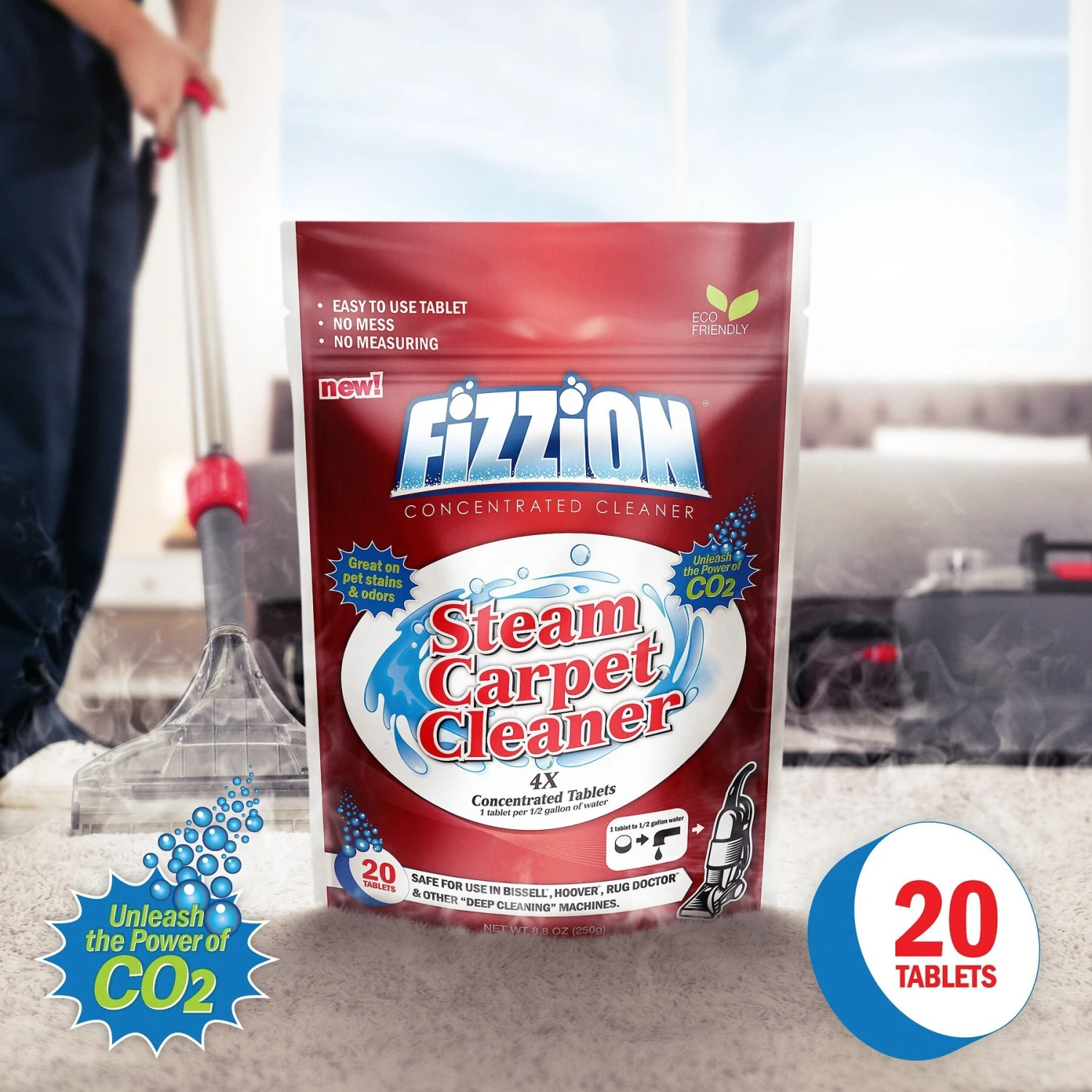 Fizzion Steam Carpet Cleaner Tablets, 20 Count - Image 3