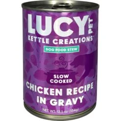 Lucy Pet Products Kettle Creations Chicken Recipe In Gravy Wet Dog Food, 12.5-oz Can, Case Of 12
