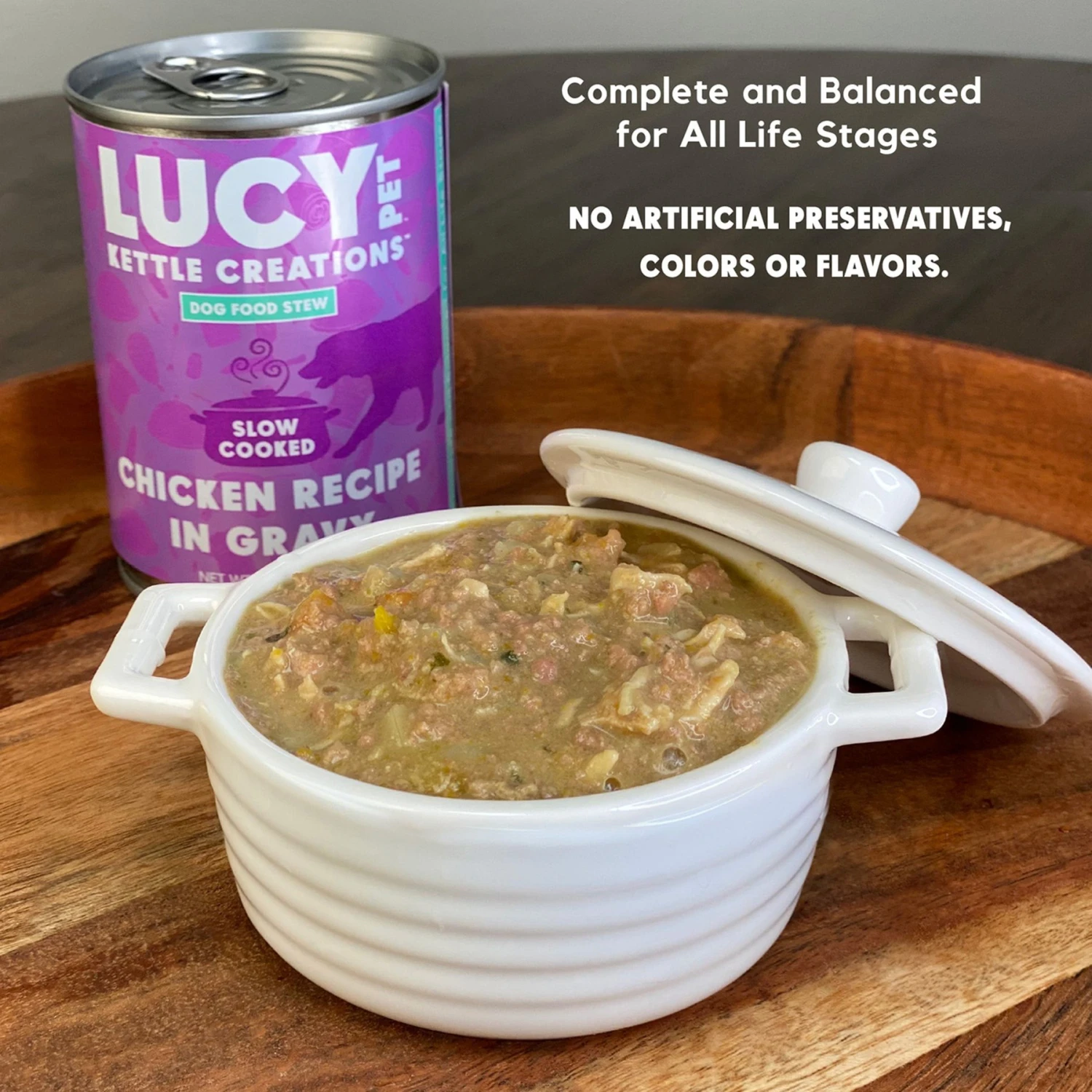 Lucy Pet Products Kettle Creations Chicken Recipe In Gravy Wet Dog Food, 12.5-oz Can, Case Of 12 - Image 3