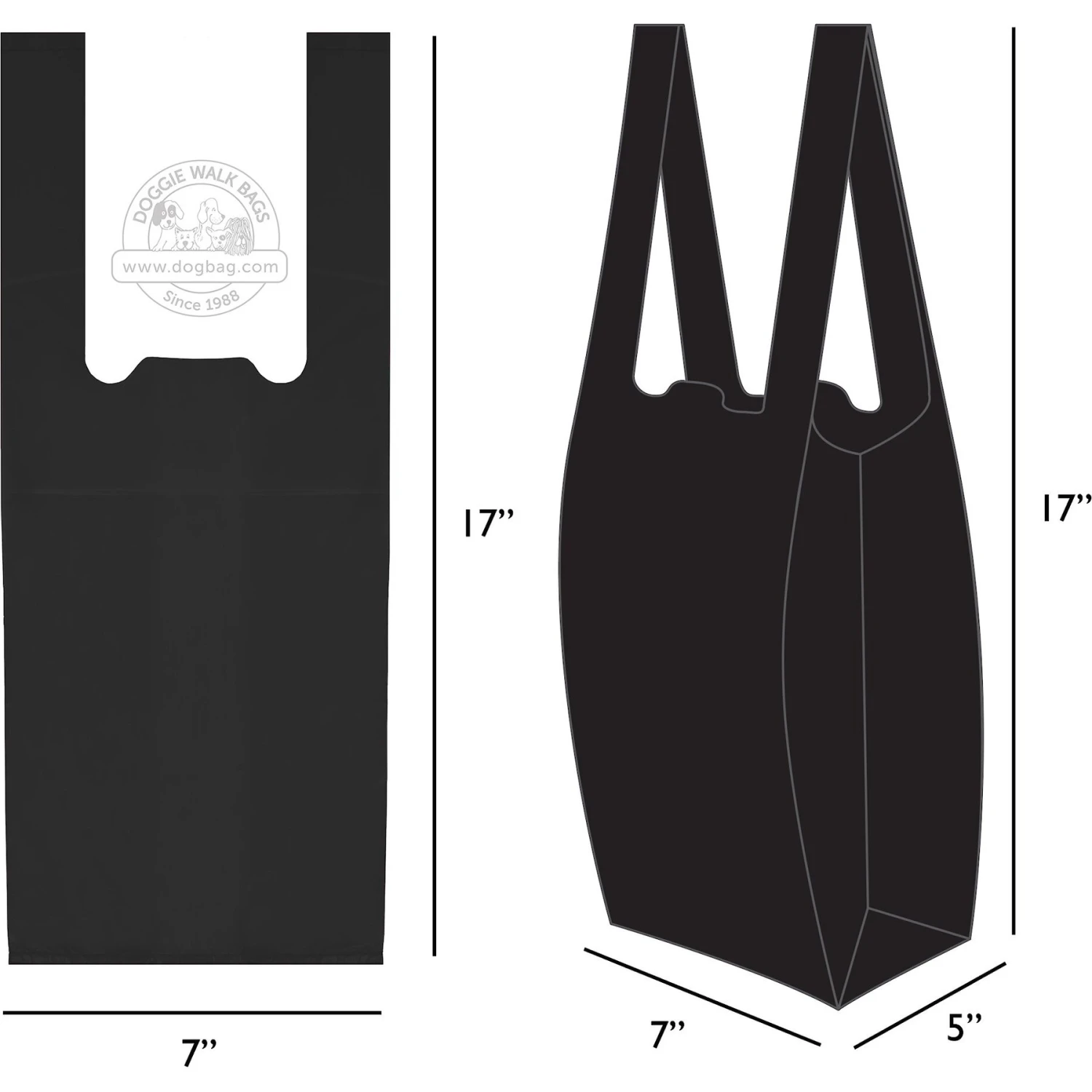 Doggie Walk Bags Unscented Tie Handle Dog Poop Bags - Image 2