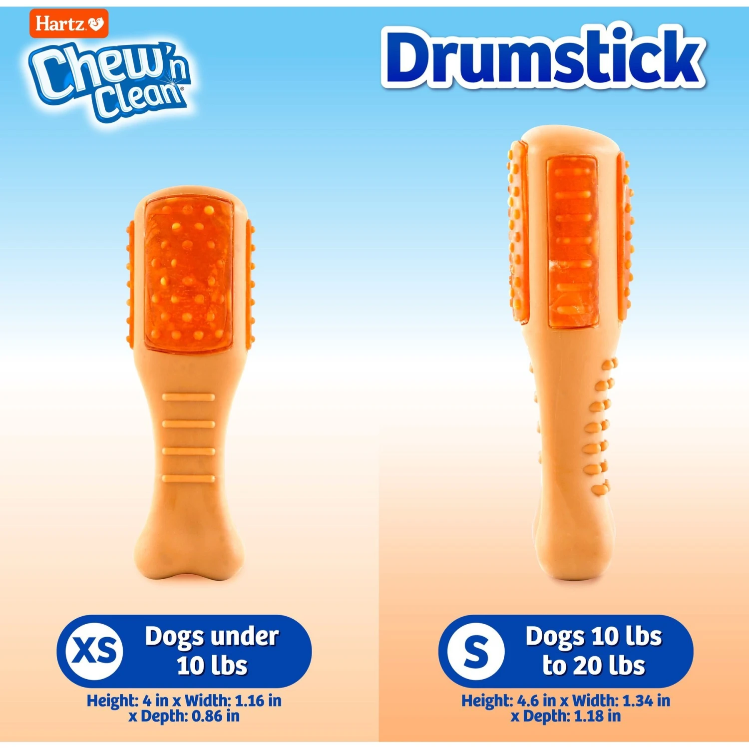 Hartz Chew 'n Clean Chicken Flavored Drumstick Dog Treat & Chew Toy - Image 3