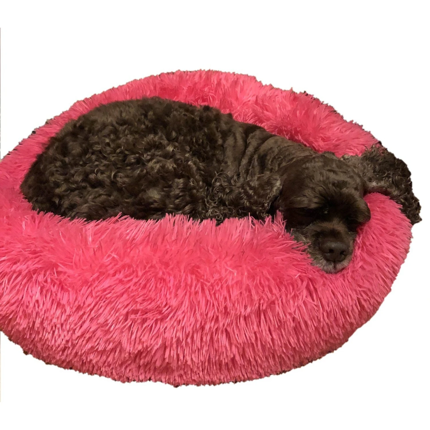 HDP Round Fuzzy Bolster Dog Bed - Image 2
