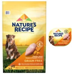 Nature's Recipe Grain-Free Chicken, Sweet Potato & Pumpkin Recipe Dry Dog Food & Nature's Recipe Grain-Free Chicken Recipe In Broth Wet Dog Food