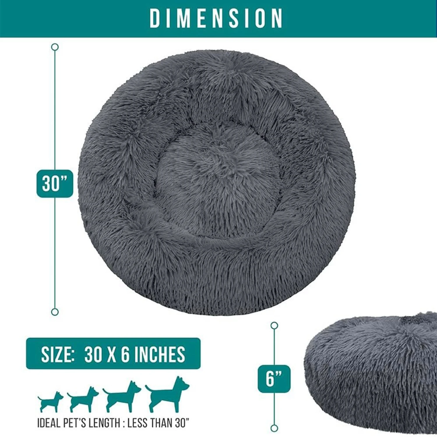 PetAmi Donut Cat & Dog Bed - Image 3