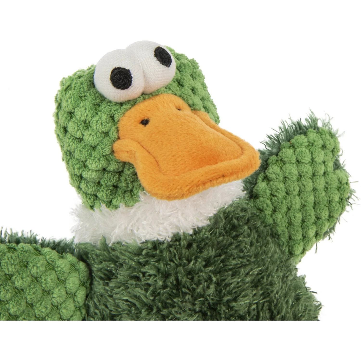 GoDog Checkers Skinny Duck Squeaker Dog Toy, Green - Image 3