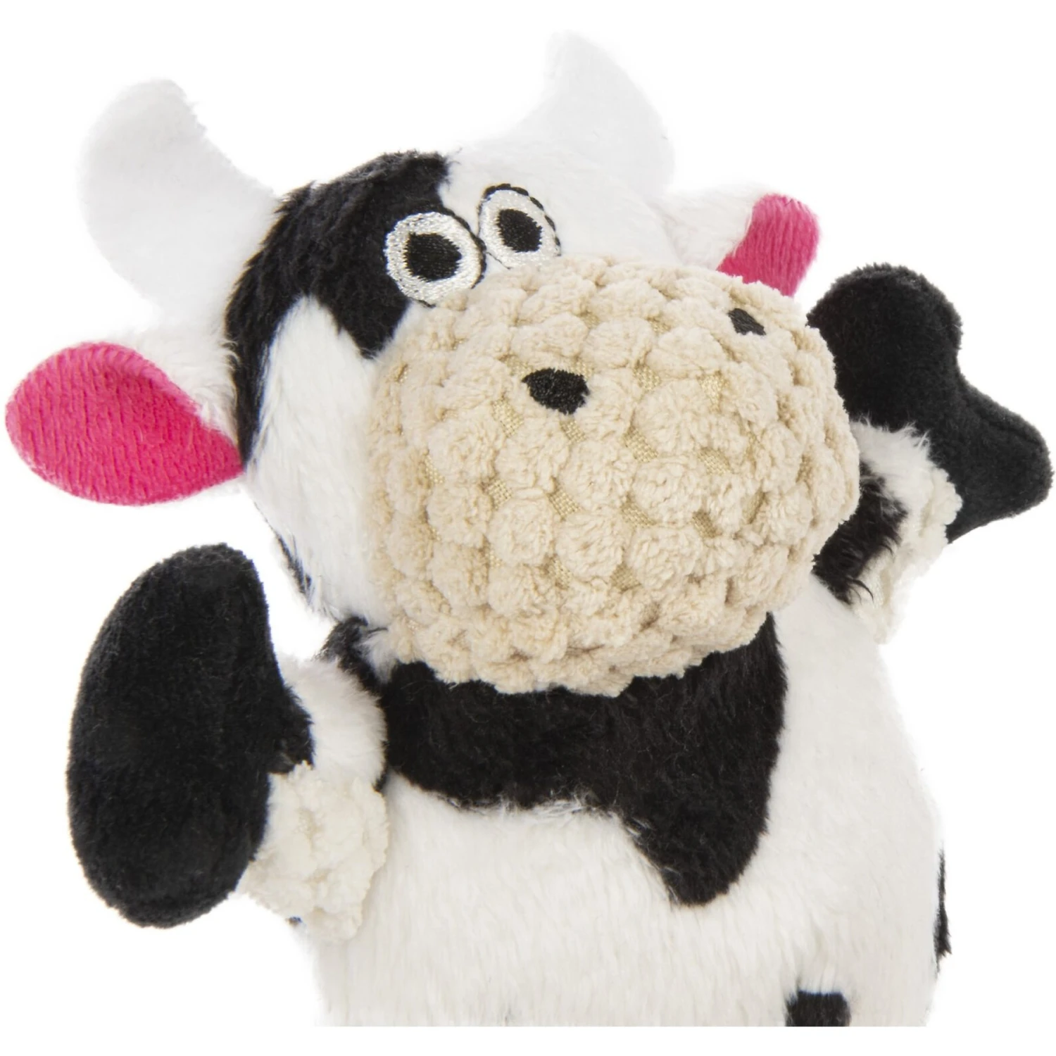 GoDog Checkers Skinny Cow Squeaker Dog Toy, White - Image 3