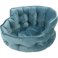 Precious Tails Ultra Plush Mini Tufted Velvet Round Bolster Cat & Dog Bed