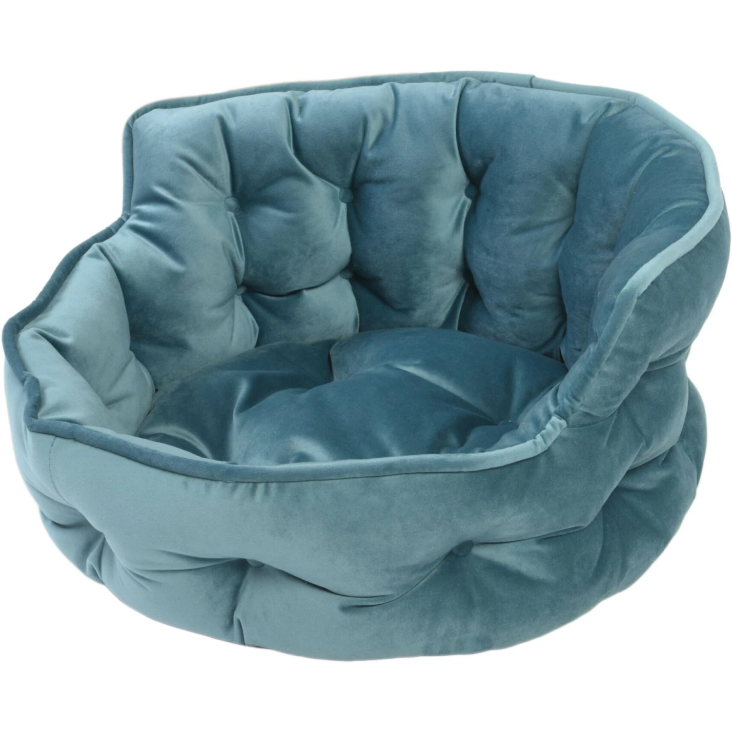 Precious Tails Ultra Plush Mini Tufted Velvet Round Bolster Cat & Dog Bed