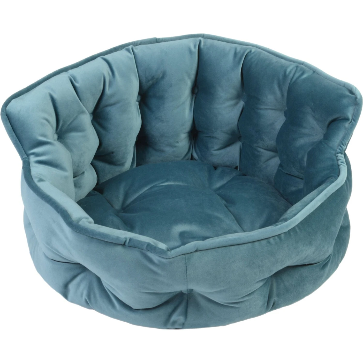Precious Tails Ultra Plush Mini Tufted Velvet Round Bolster Cat & Dog Bed - Image 2