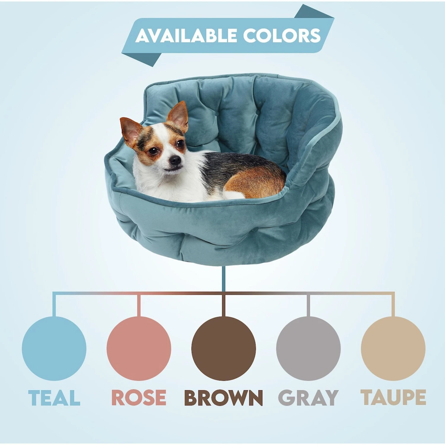 Precious Tails Ultra Plush Mini Tufted Velvet Round Bolster Cat & Dog Bed - Image 7