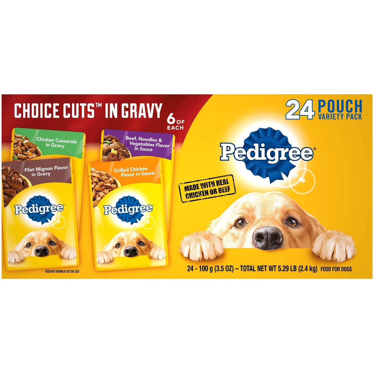 Pedigree Choice Cuts In Gravy Variety Pack Filet Mignon, Grilled Chicken, Chicken Casserole & Beef Noodle Adult Wet Dog Food Pouches & Pedigree Choice Cuts In Gravy Variety Pack Adult Wet Dog Food, 3.5-oz Pouch, Case Of 30 - Image 6