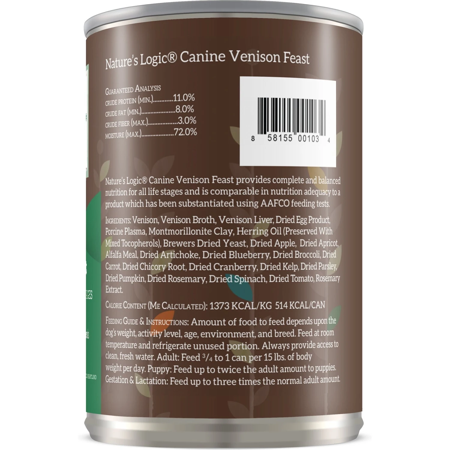 Nature's Logic Canine Venison Feast All Life Stages Grain-Free Canned Dog Food - Image 2