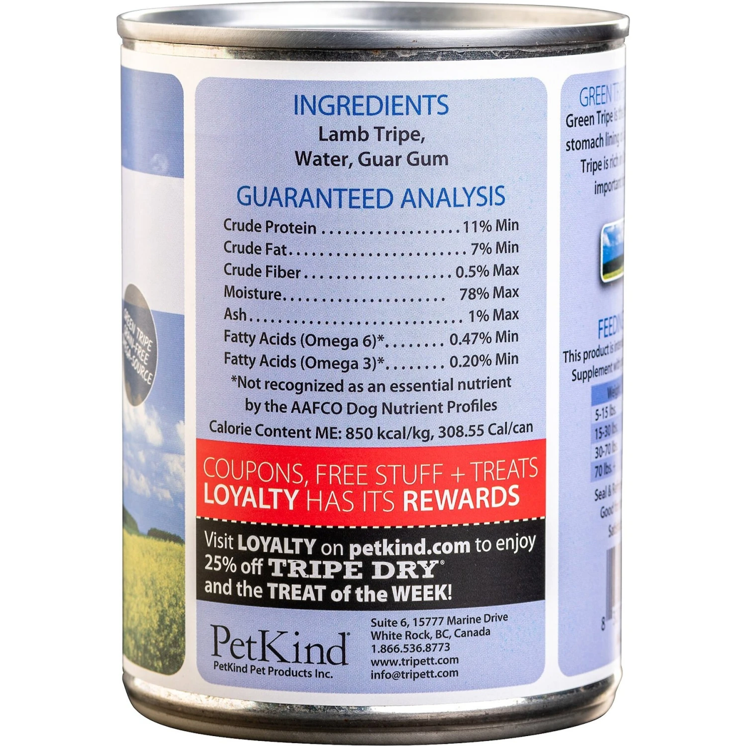 PetKind Tripett New Zealand Green Lamb Tripe Grain-Free Canned Dog Food - Image 2