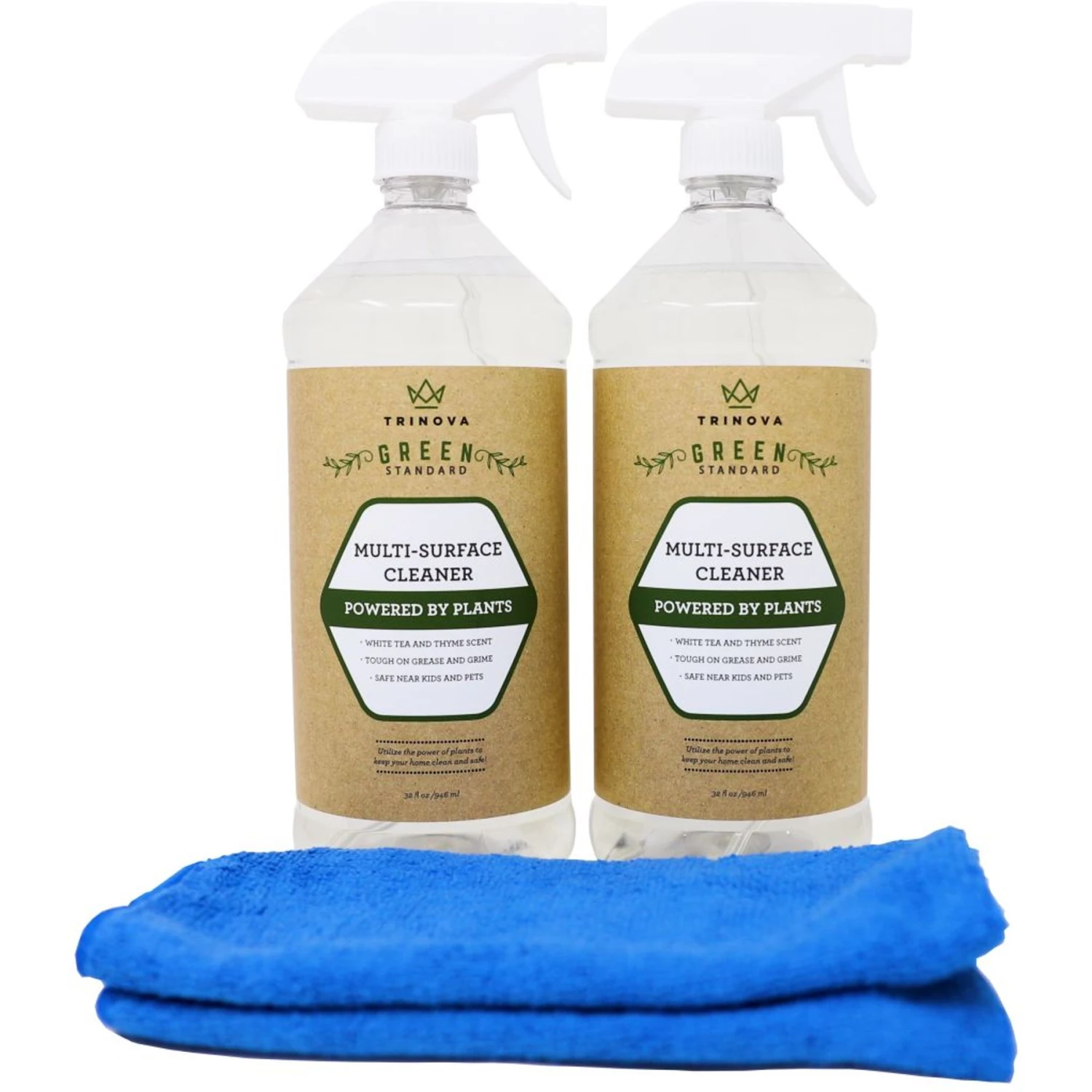 TriNova Natural Multi-Surface Dog, Cat & Small Pet Cleaner, 32-oz Bottle, 2 Count