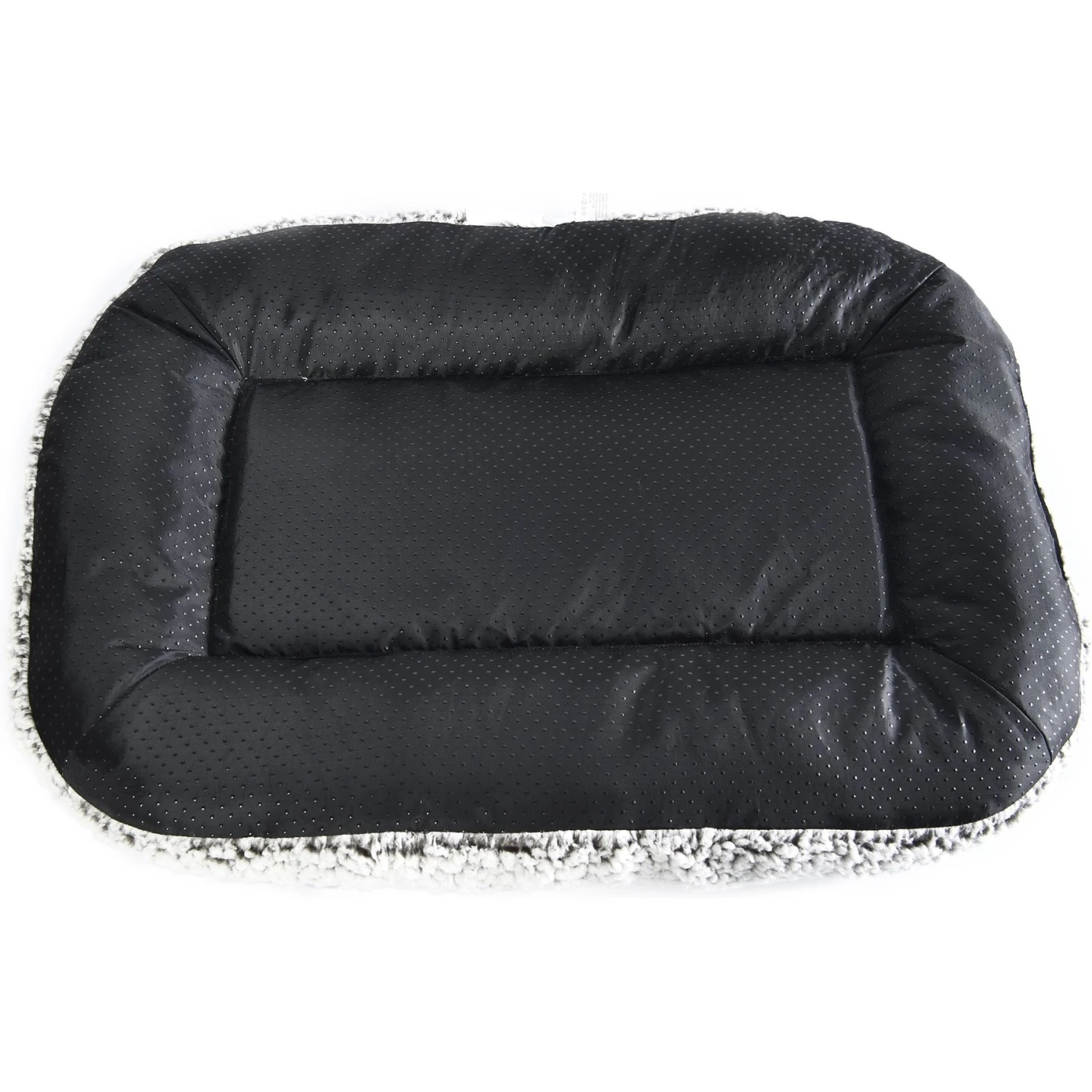 Max & Marlow Plush Sherpa Bolstered Crate Dog & Cat Bed, Gray, Small - Image 5