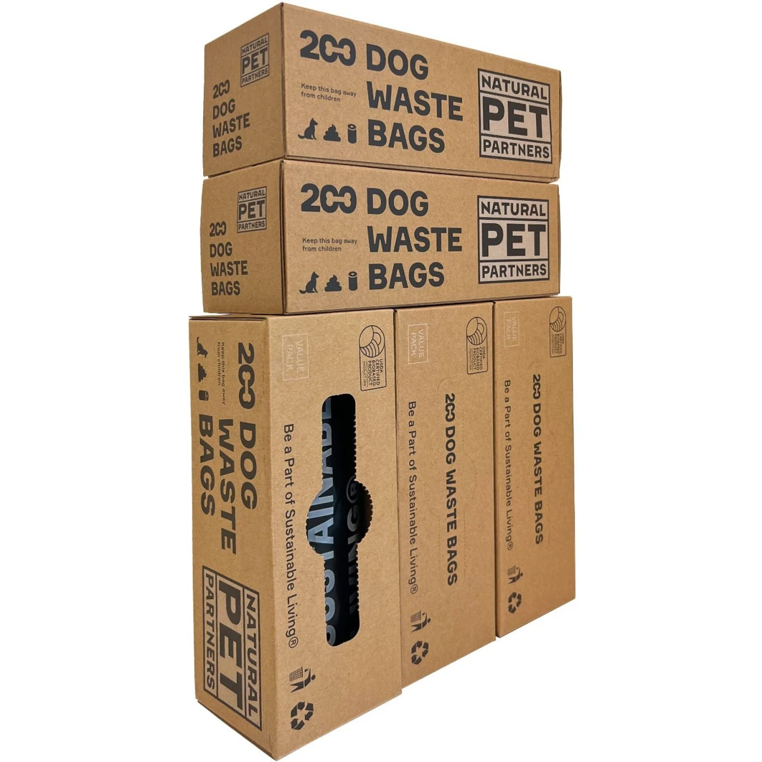 Natural Pet Partners Bulk Roll USDA Certified Bio-based Dog Waste Bags, 10 Rolls, 2000 Count - Image 3