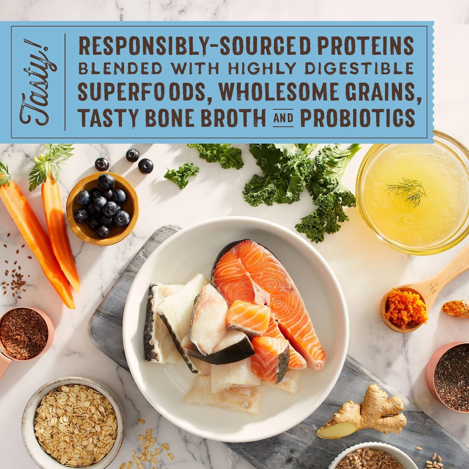 Stella & Chewy's SuperBlends Raw Blend Wholesome Grains Wild-Caught Whitefish & Salmon Recipe With Superfoods Dry Dog Food - Image 3