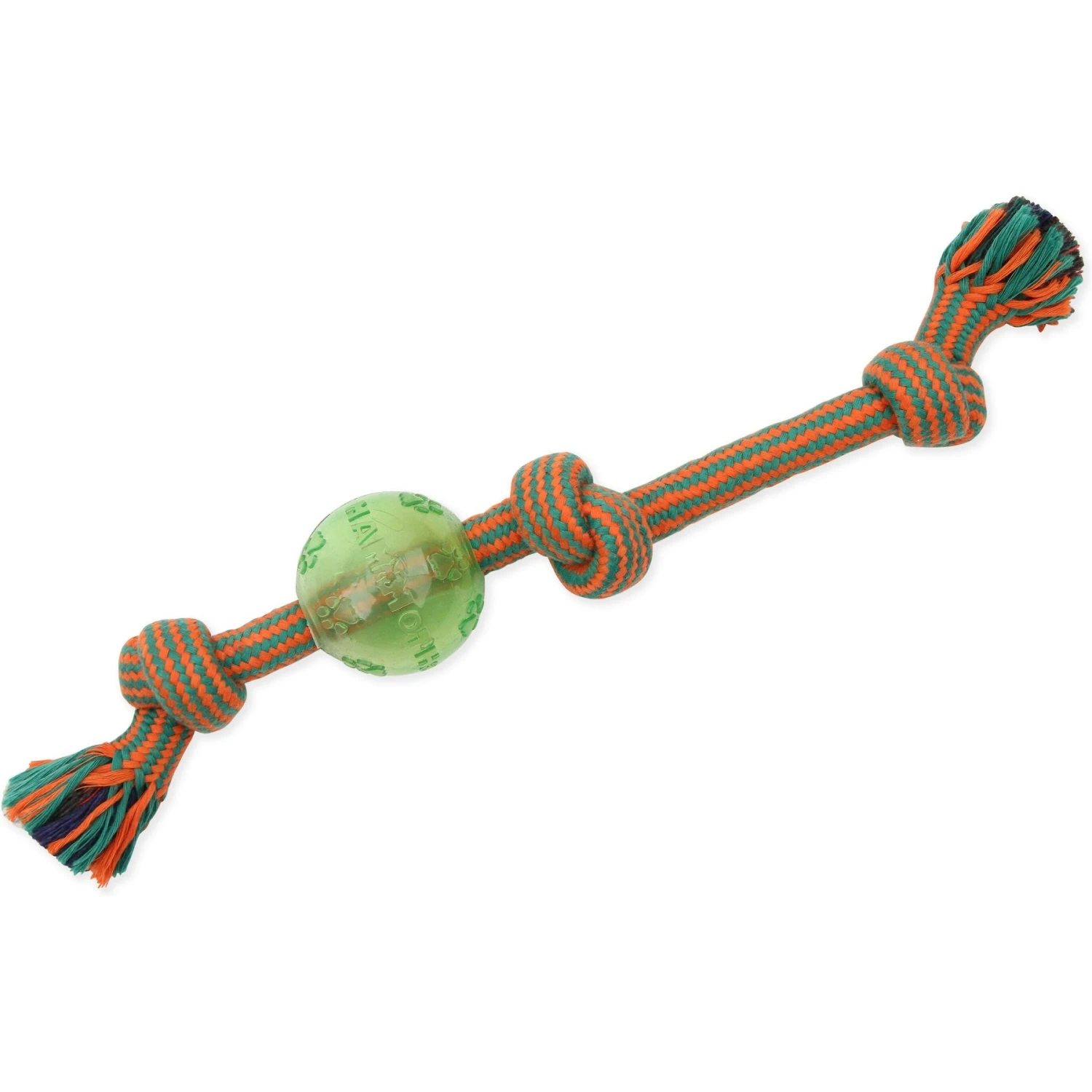 Mammoth Braided Tug With TPR Ball For Dogs, Color Varies