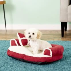 Aspen Pet Bolster Cat & Dog Bed, Color Varies