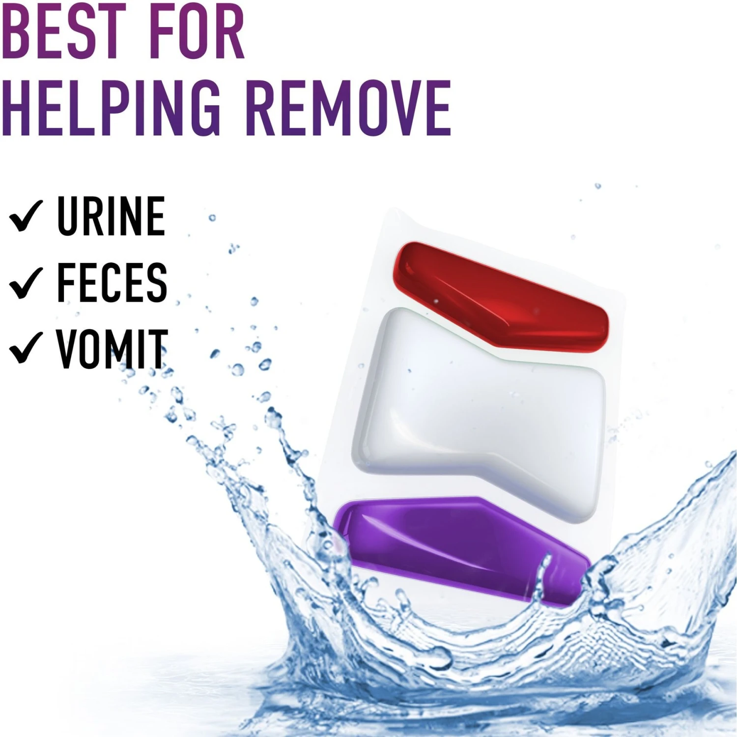 Hoover Paws & Claws Clean Packs Dog & Cat Cleaners & Stain Remover, Purple, 10 Count - Image 2