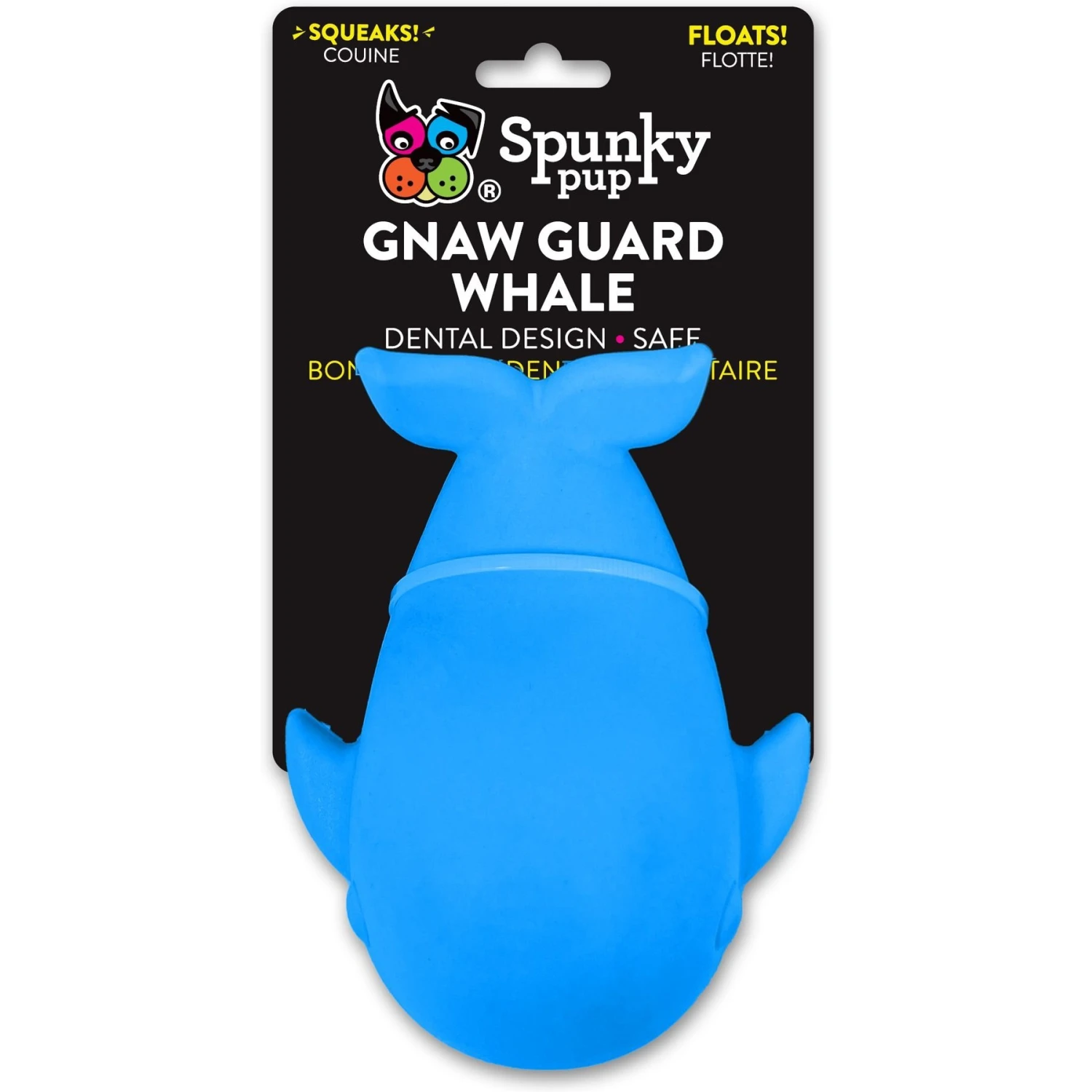 Spunky Pup Gnaw Guard Squeaky Foam Whale Dog Toy