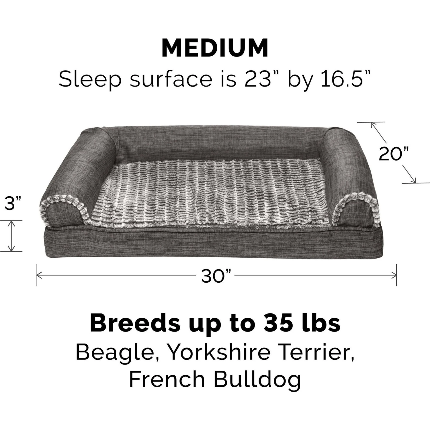 FurHaven Luxe Fur & Performance Linen Orthopedic Cat & Dog Bed With Removable Cover - Image 3
