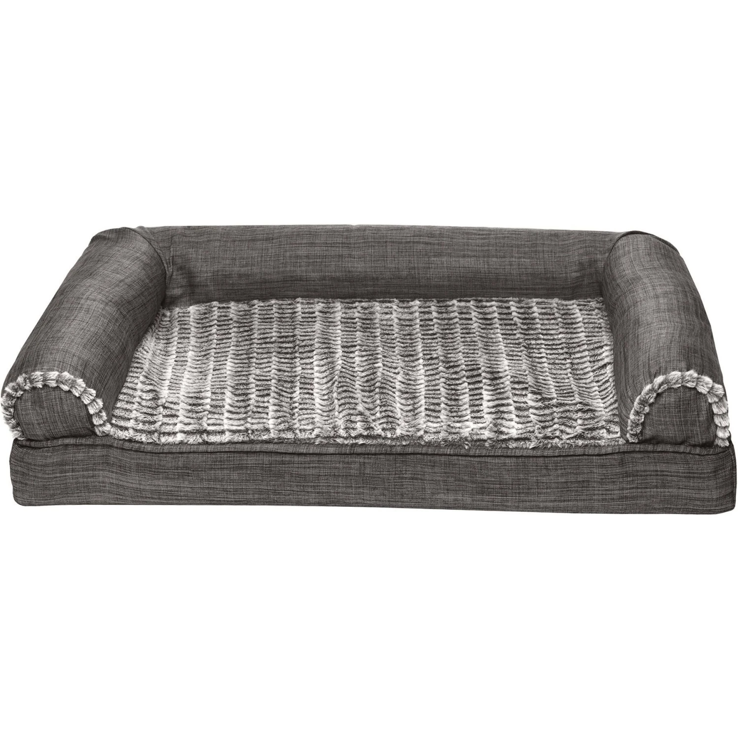 FurHaven Luxe Fur & Performance Linen Orthopedic Cat & Dog Bed With Removable Cover - Image 5